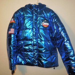 SOLD...RARE Champion x NASA Metallic Puffer Jacket